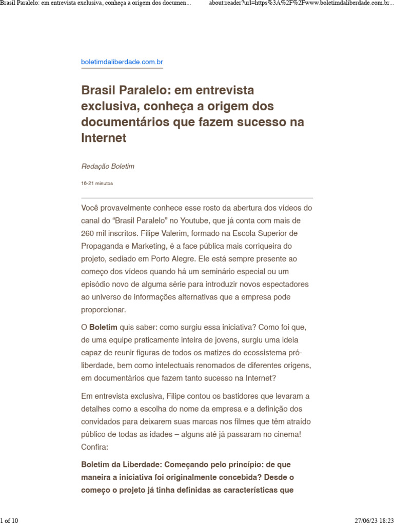 Brasil Paralelo em Entrevista Exclusiva, Conheça A Origem Dos ...