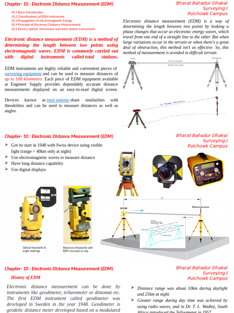 Chapter-10 EDM BBD Surveying I | PDF