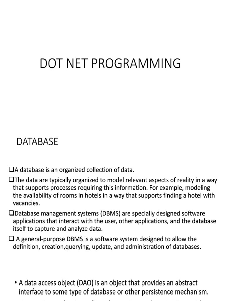 Dotnet programming pdf