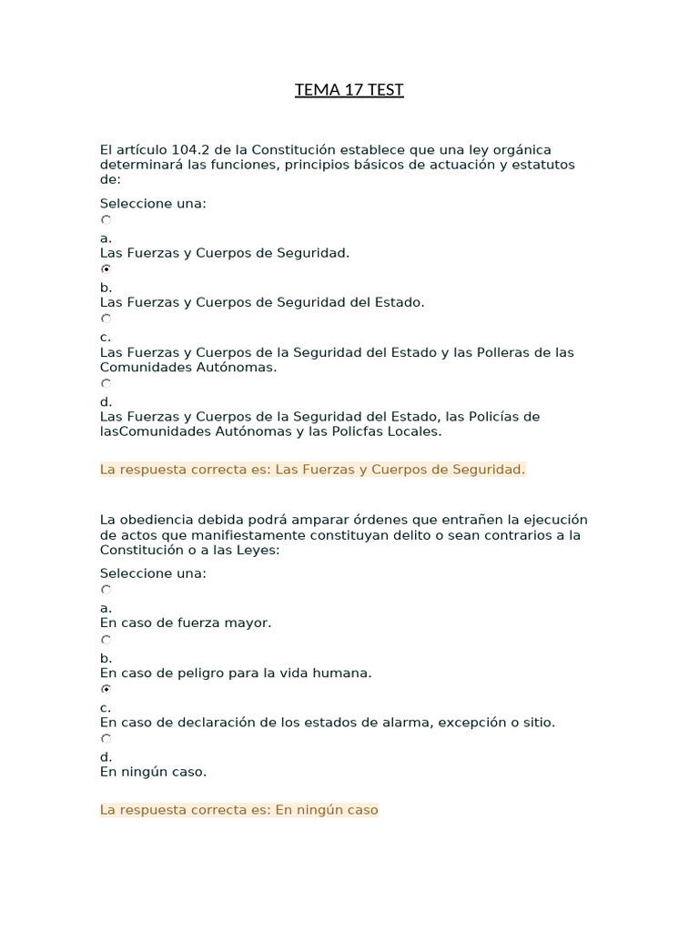 Tema 17 Test | PDF