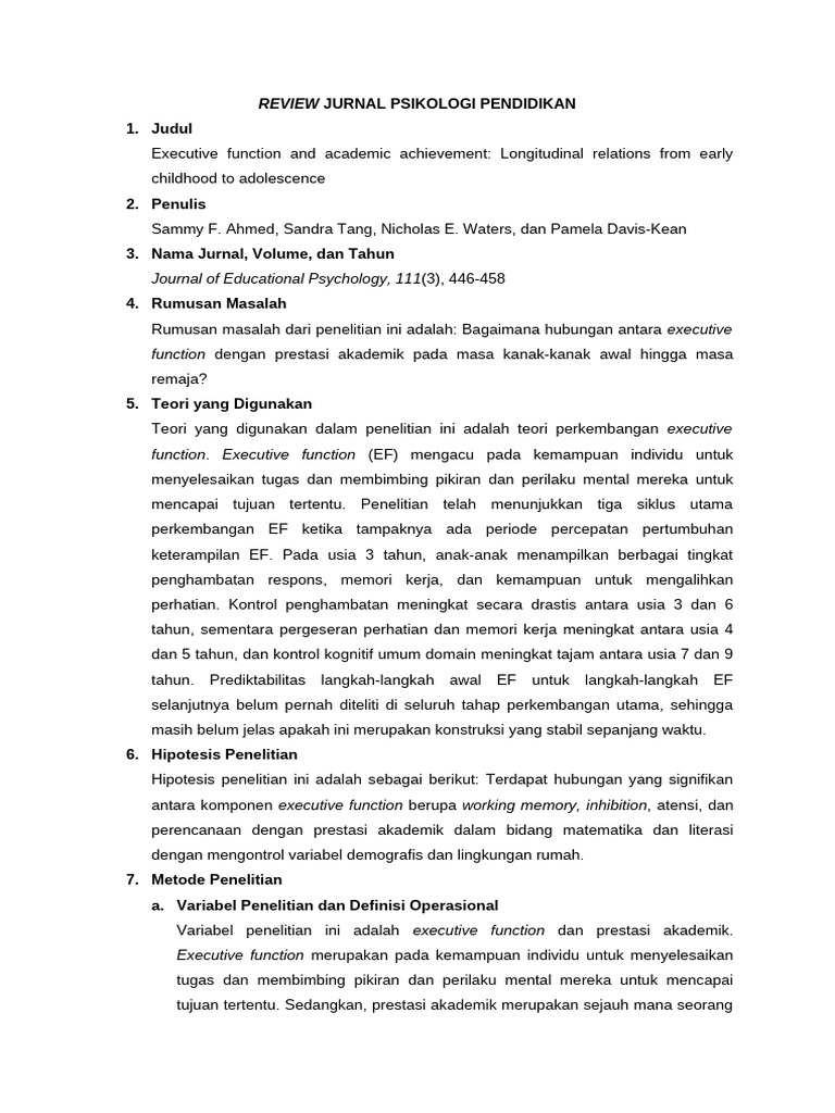 Review Jurnal Psikologi Pendidikan Pdf