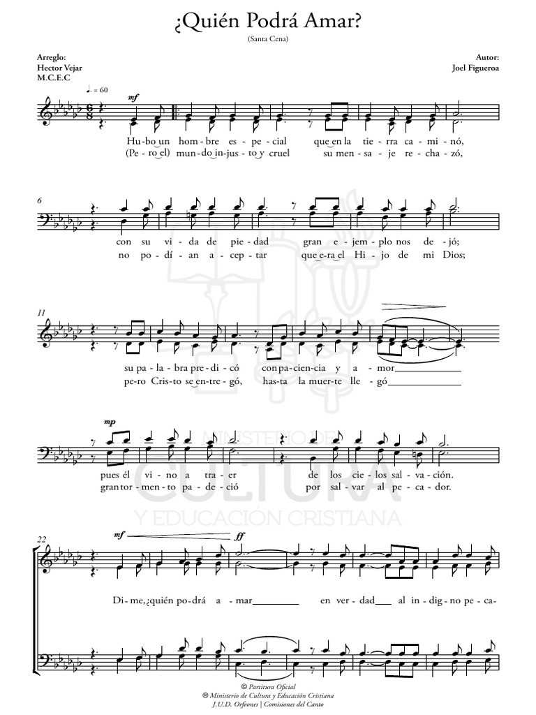 Partitura: ¿Quién Podrá Amar? | PDF