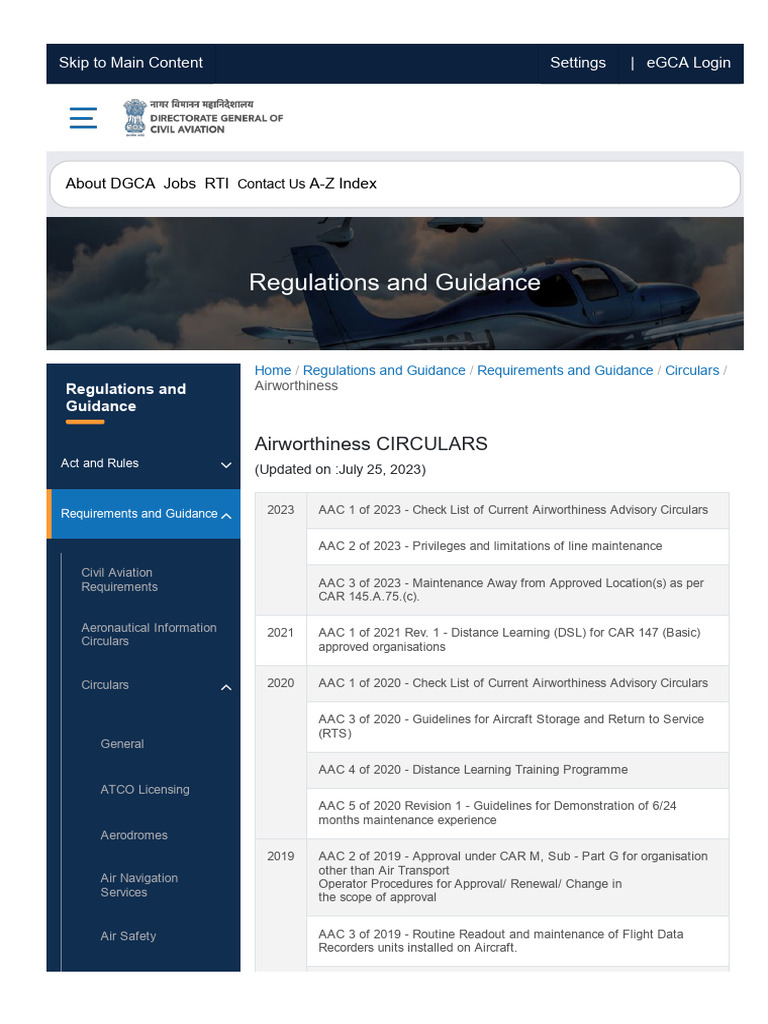 AAC List DGCA | PDF