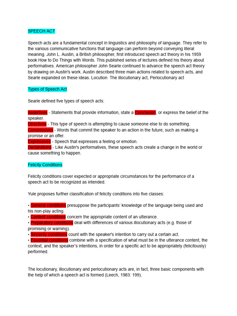 Speech Act Pdf