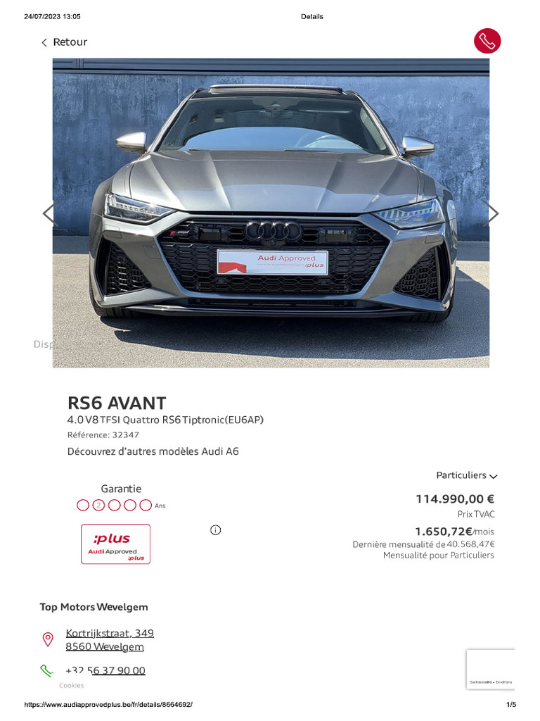 Details Audi RS6 | PDF