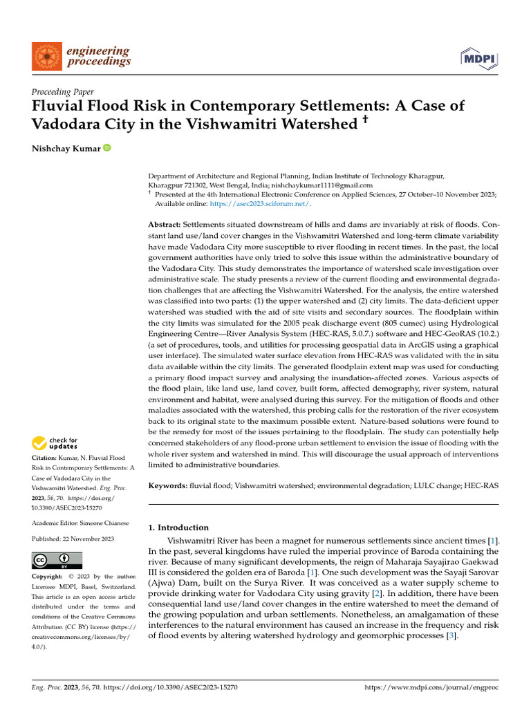 Fluvial Flood Risk in Contemporary Settlements A C | PDF