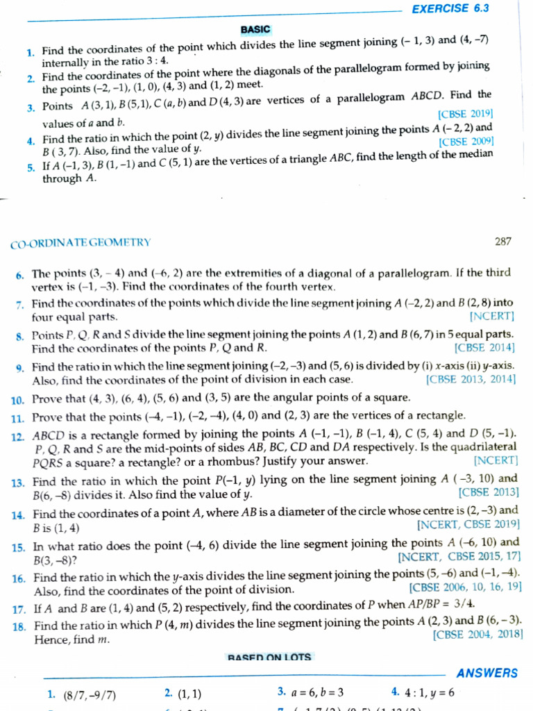 Coordinate Geometry Exercises | PDF | Rectangle | Euclidean Geometry