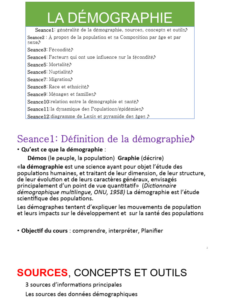 LA DÉMOGRAPHIE S PDF