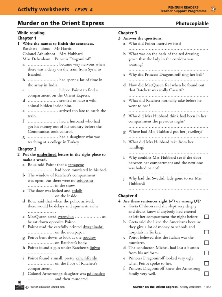 Activity Worksheets and Answer Sheets II | PDF