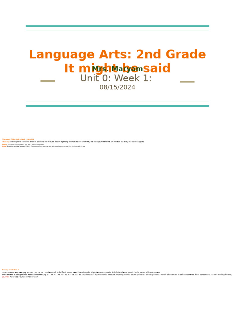 Unit 1 Grade 2 Pdf