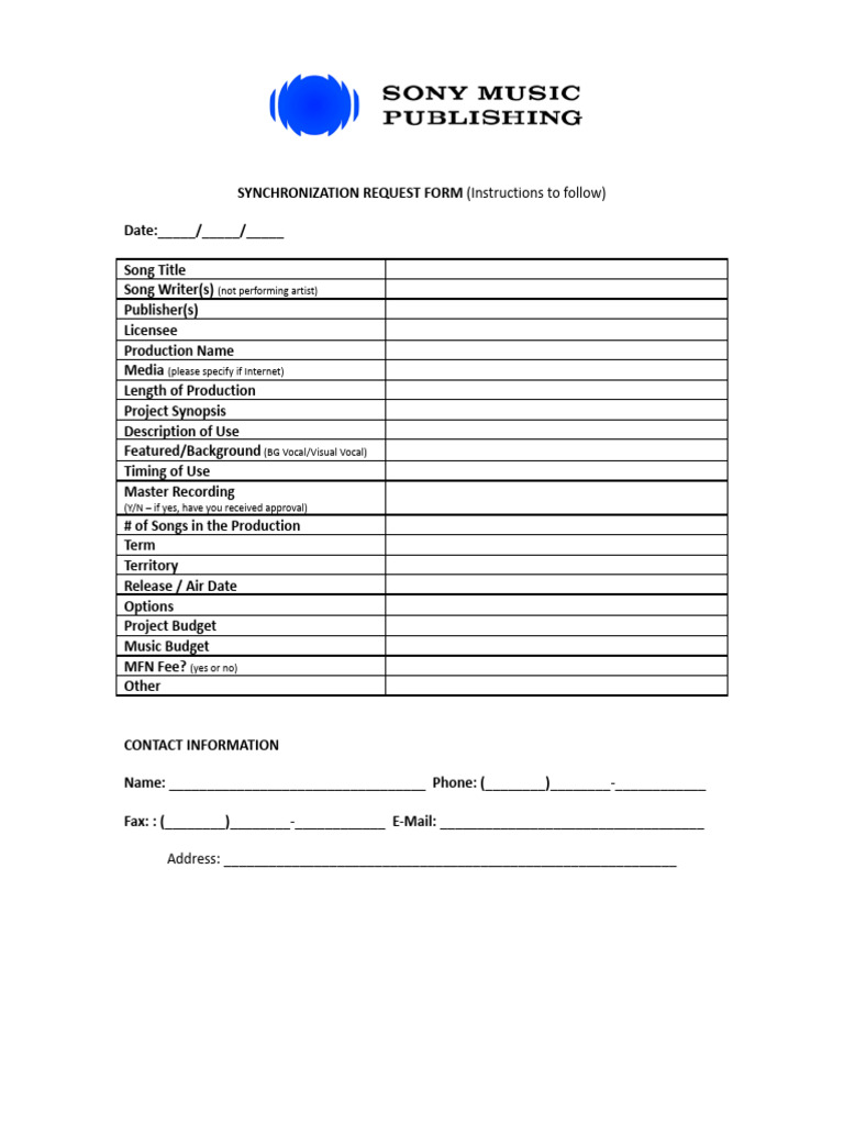 General SMP Synch Request Form | PDF