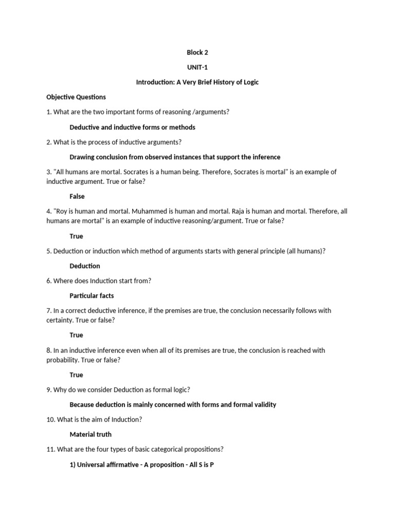 Block 2 Unit 1 Q&a | PDF