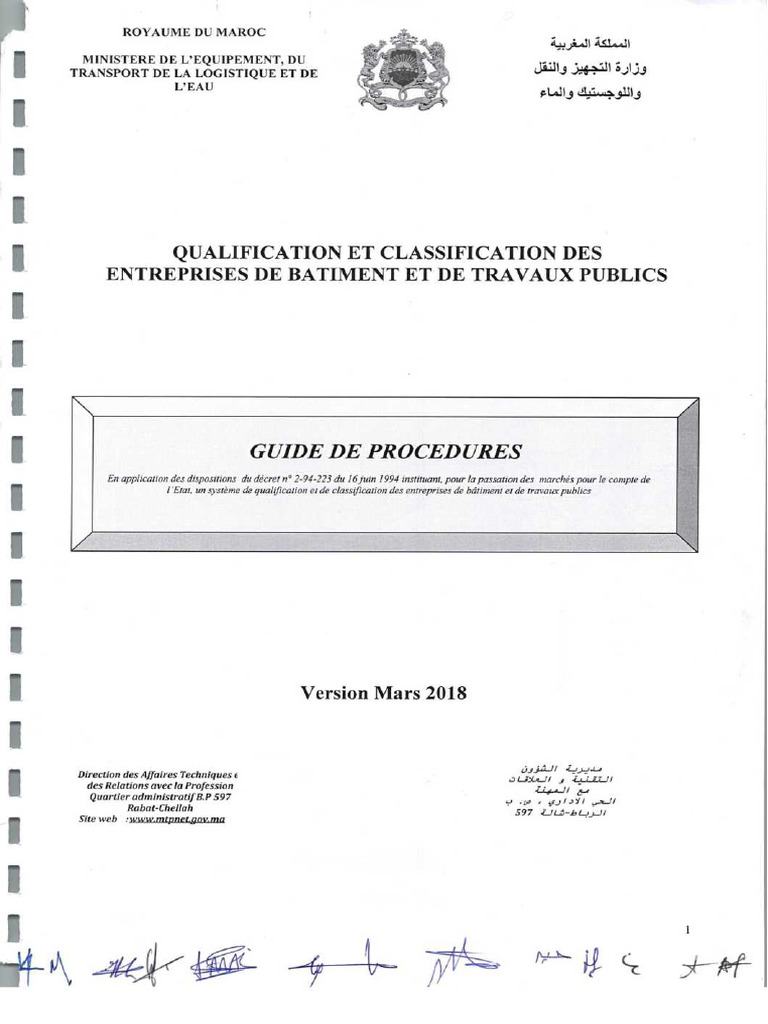Reglement Interieur Relatif Qualification Classification Entreprises ...