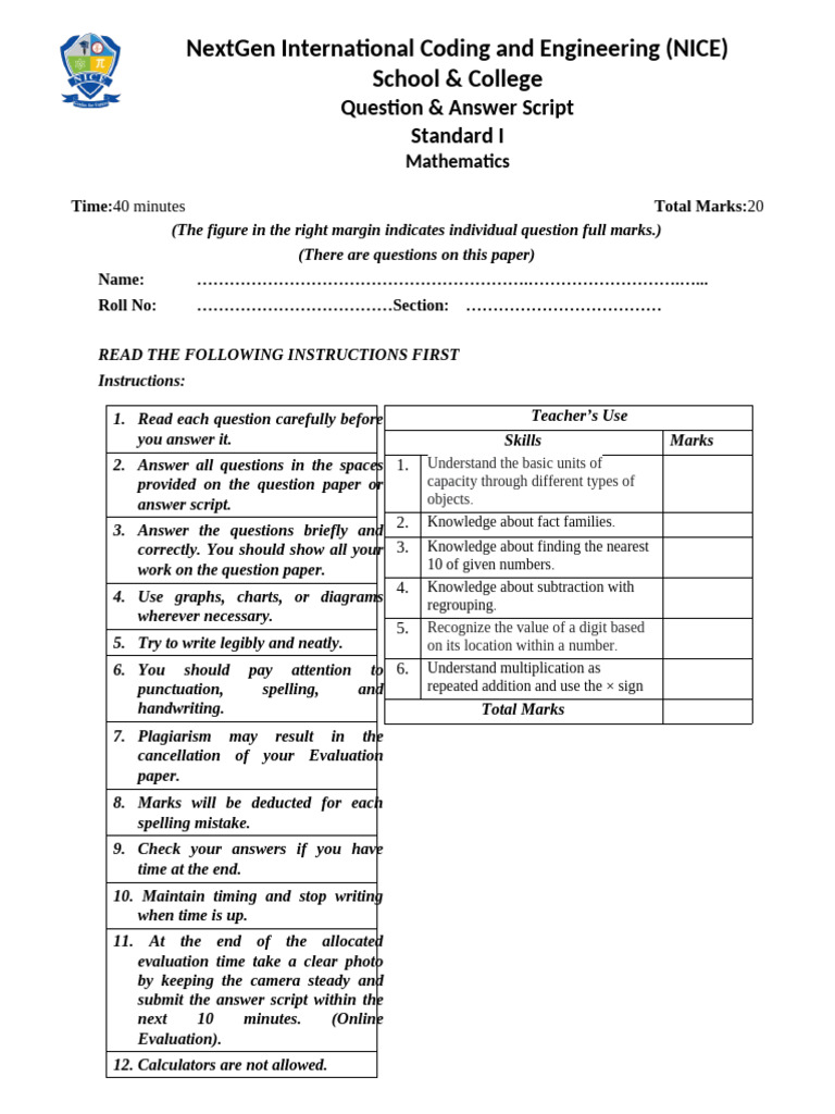 Quiz Test (M) - 1 | PDF