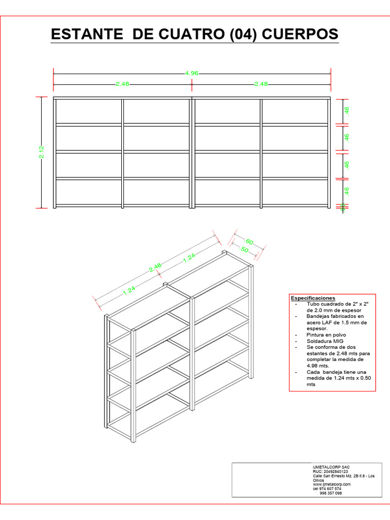 Modelo Rack Antiderrame (JMETALCORP) | PDF