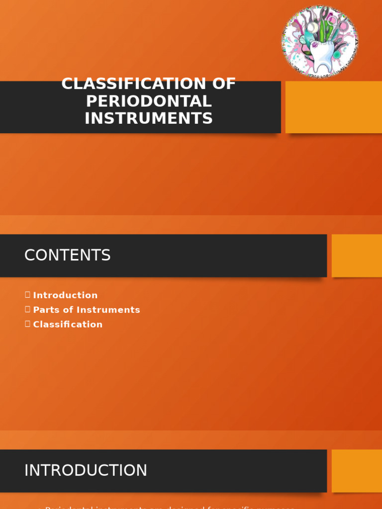 Classification of Periodontal Instruments | PDF