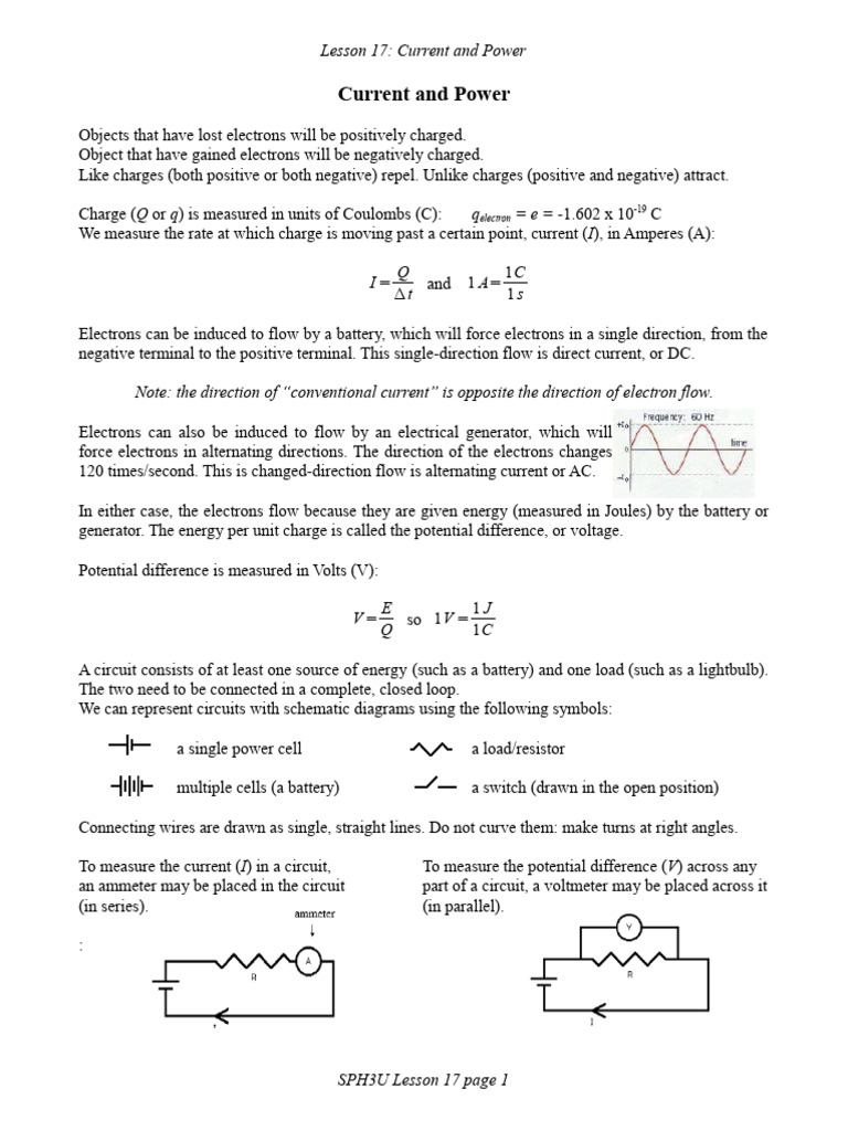 Understanding Current and Power in Circuits | PDF | Electric Current ...