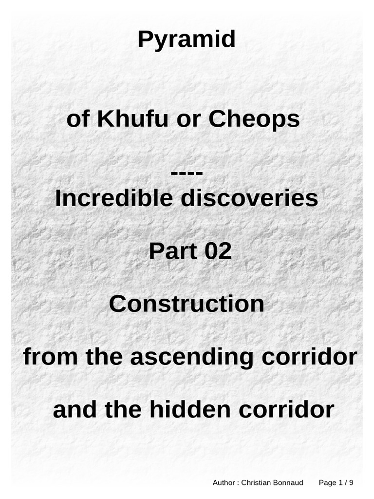Pyramid of Khufu or Cheops Incredible Di | PDF