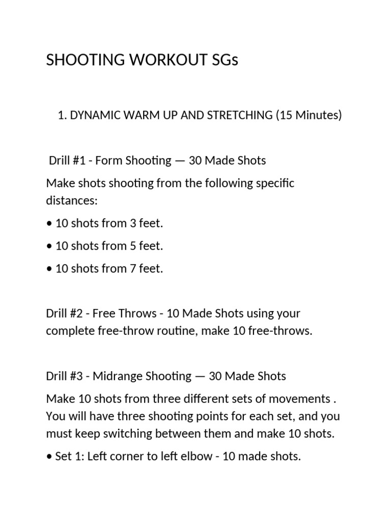 SHOOTING WORKOUT SGs | PDF