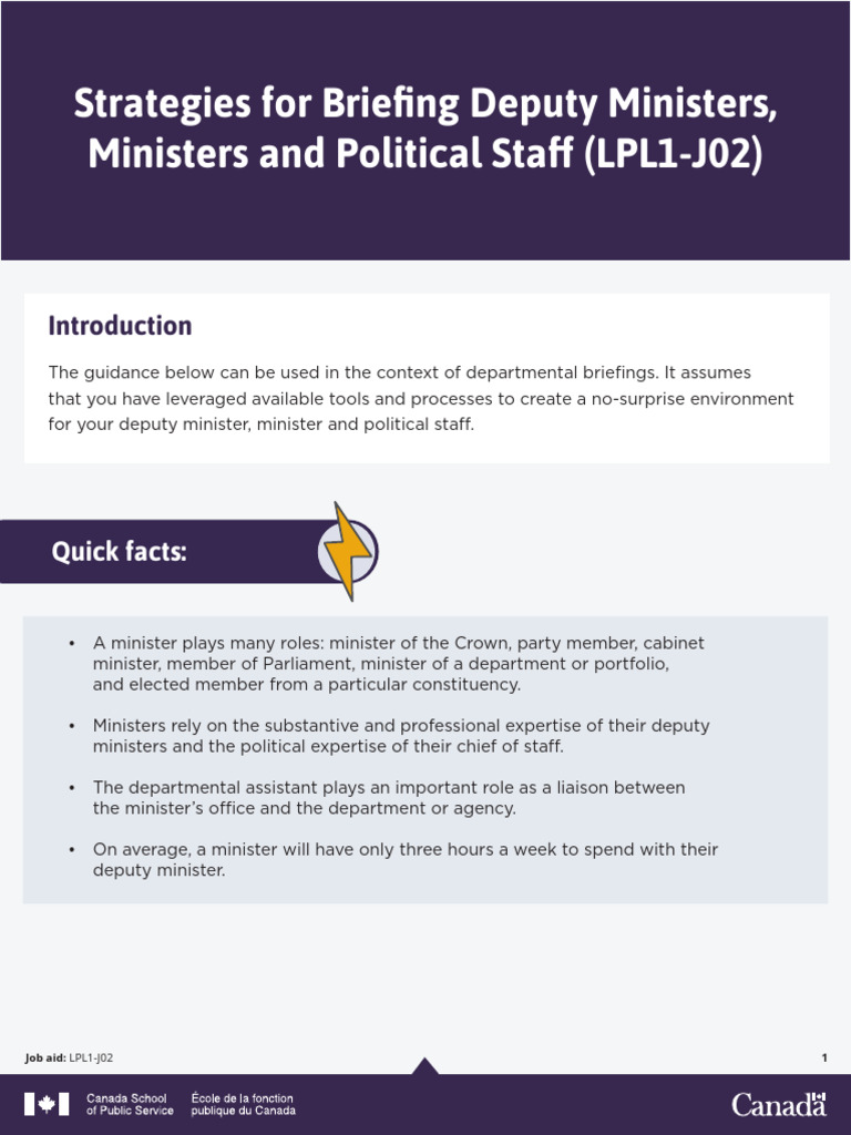 Briefing Strategies for Ministers and Staff | PDF | Business | Self ...