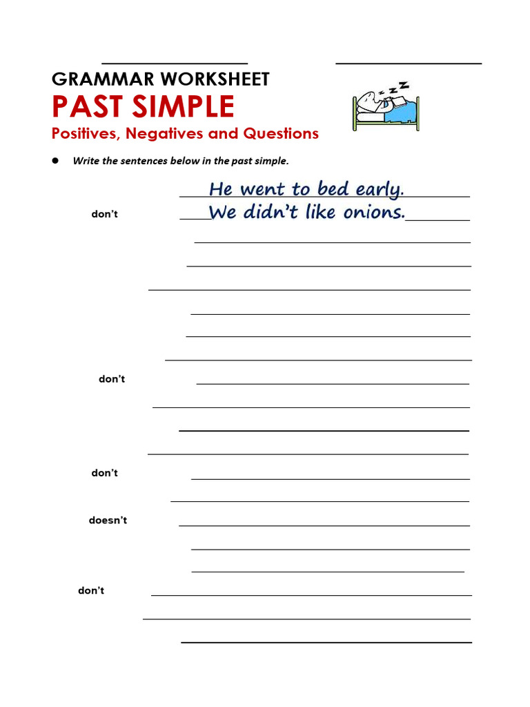 6 Past Tense2 Positive Negative & Interrogative Updated | PDF