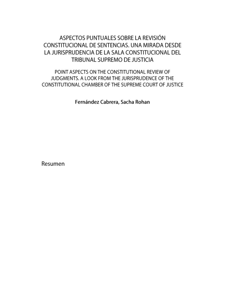 La Revisión en La Jurisprudencia Del TSJ | PDF
