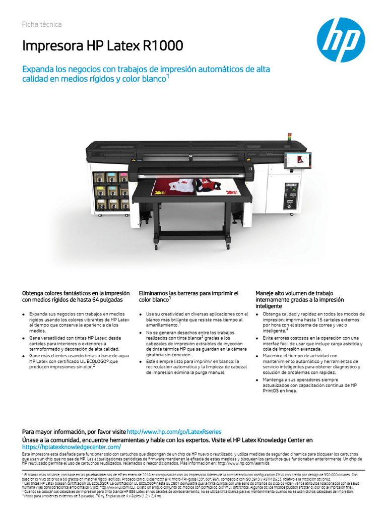 Impresora HP Latex R1000 | PDF | Impresora (Computación) | Informática