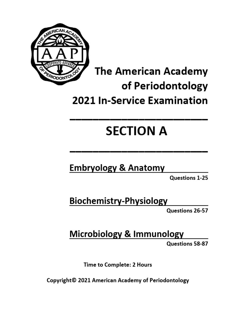 2021 AAP In-Service Exam With Key | PDF