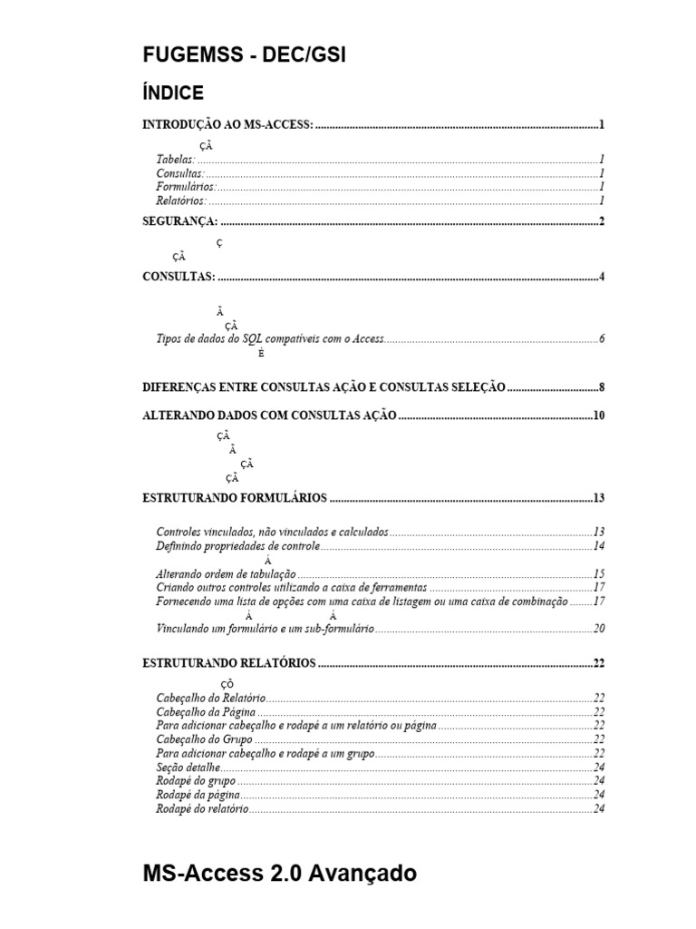 Access Avancado | PDF