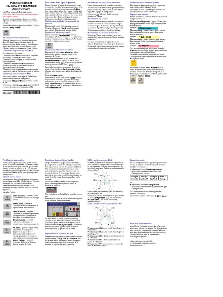 MX400-800_IntelliVue_Patient_Monitor_Quick_Guide_4535_646_05571_(FRA) | PDF