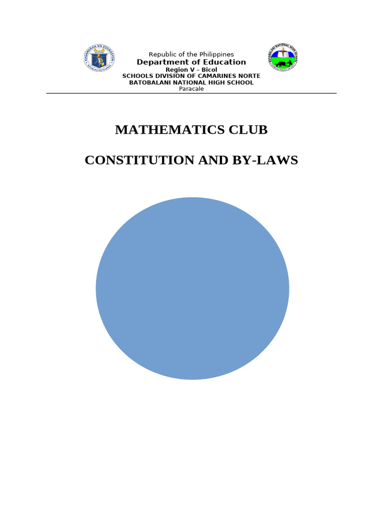 Constitution and by Laws Math Club | PDF