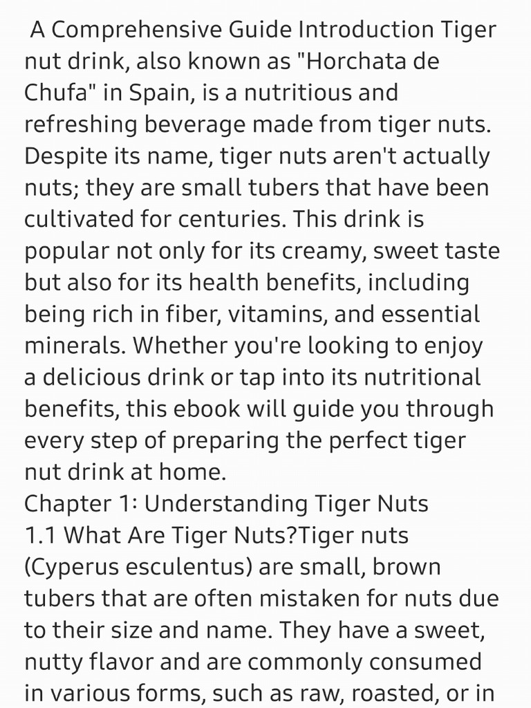 How to prepare tiger nut drink pdf
