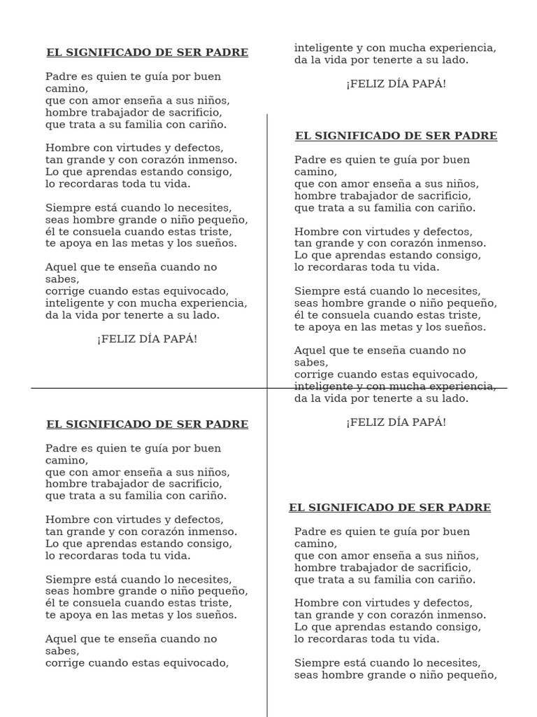 El Significado De Ser Padre Poema Pdf