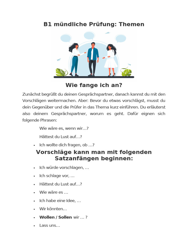 B1 Sprechen Teil 3 Pdf