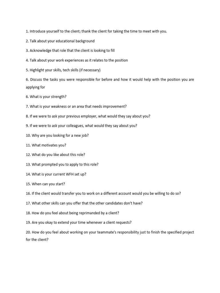 Client interview guide pdf