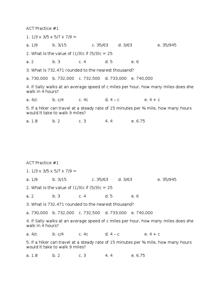 Geometry Act Practice Pdf
