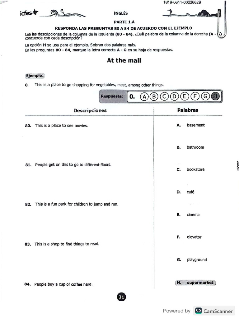 Ingles - Prueba ICFES Calenadrio B | PDF