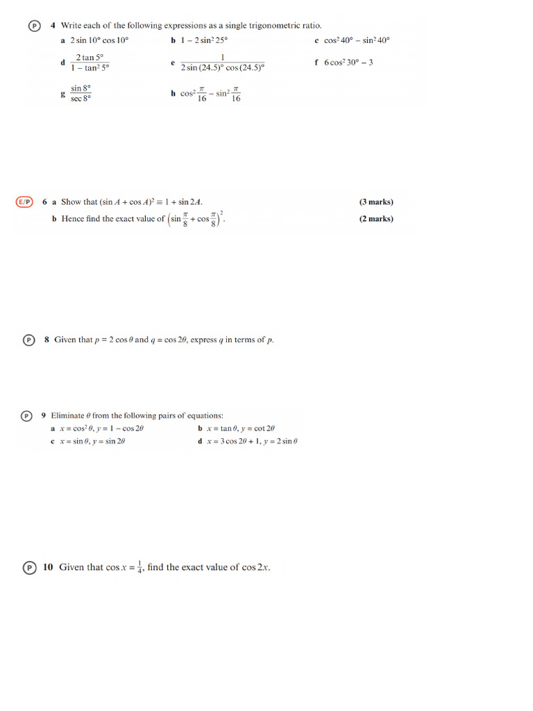 Ex 7C Pure Mathematics Y2 - A Level | PDF