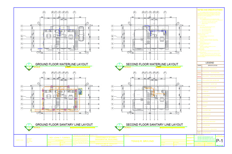 Ground Floor Waterline Layout Second Floor Waterline Layout: Scale ...