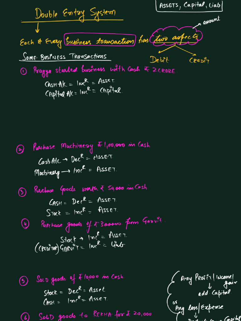 Accountancy Double Entry System Notes | PDF