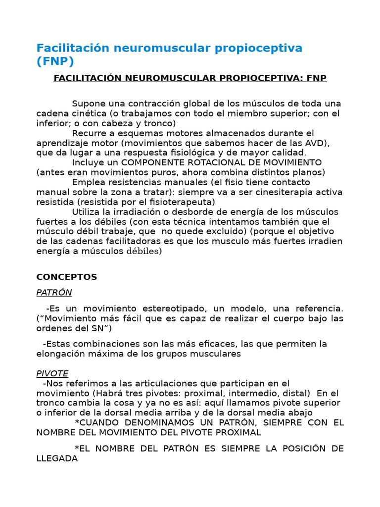Metodo Kabat Facilitacion-Neuromuscular-Propioceptiva | PDF