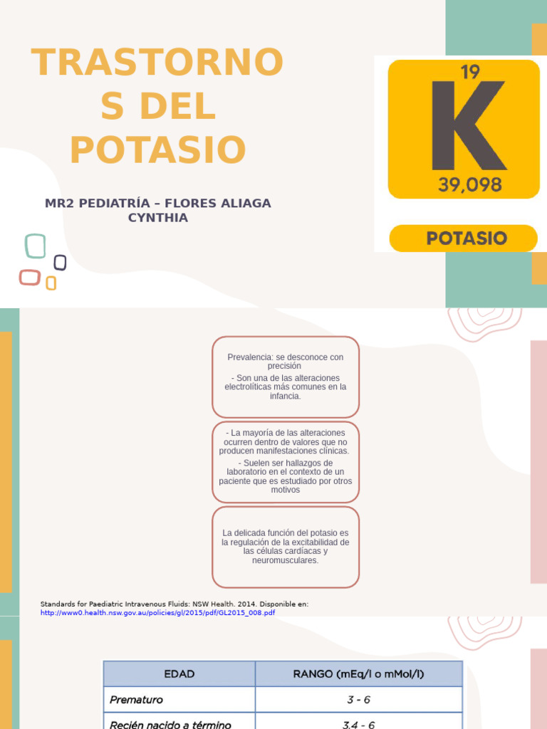 Trastorno Del Potasio | PDF | Potasio | Ciencia y matemáticas