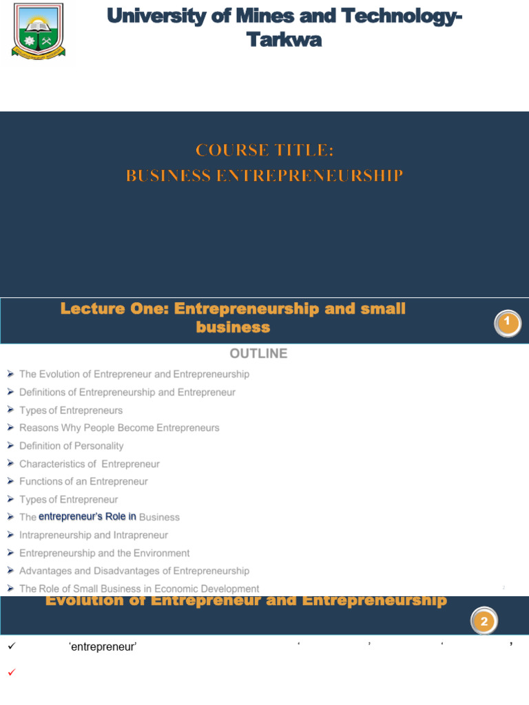 Entrepreneurship Slides 1 Pdf