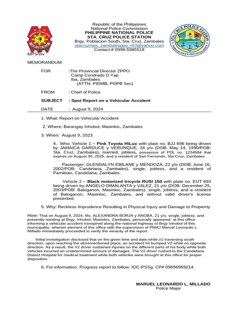 Spotreport Rapecase | PDF | Land Transport | Vehicles