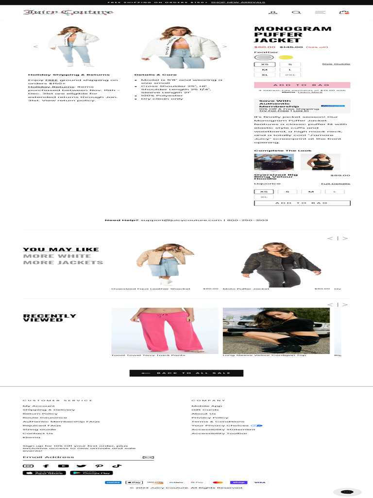 Monogram Puffer Jacket Juicy Couture | PDF