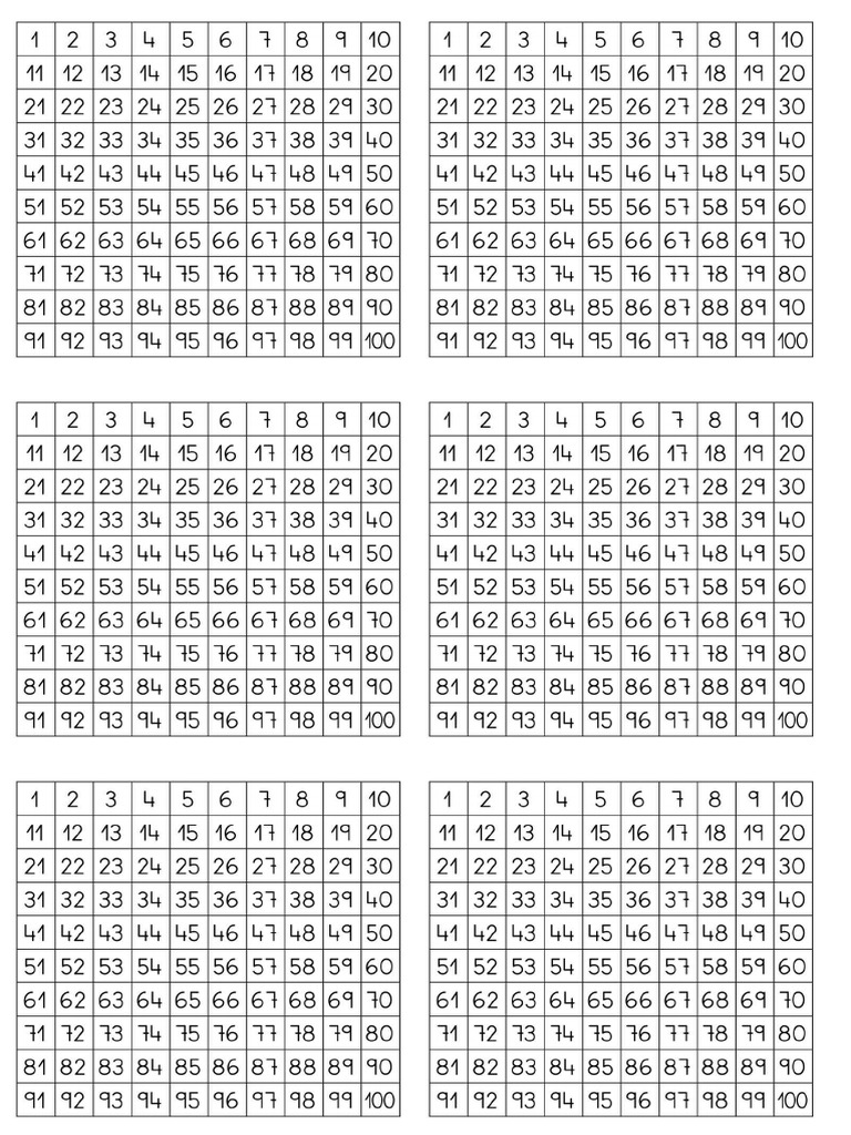 Numeros Del 1 Al 100 | PDF