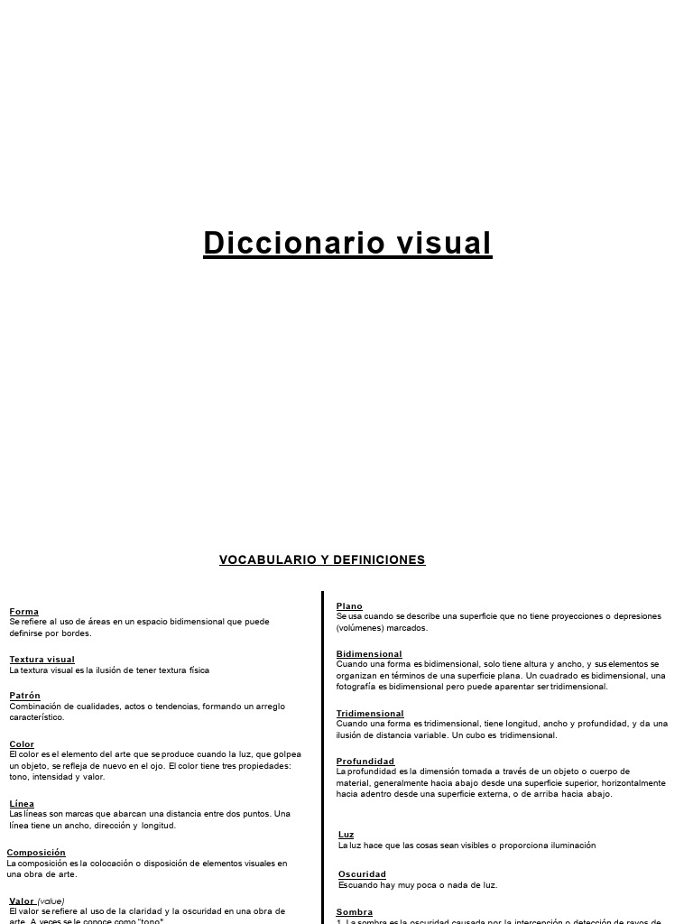 Glossário de Termos Visuais em Arte | PDF | Técnicas artísticas | Visão