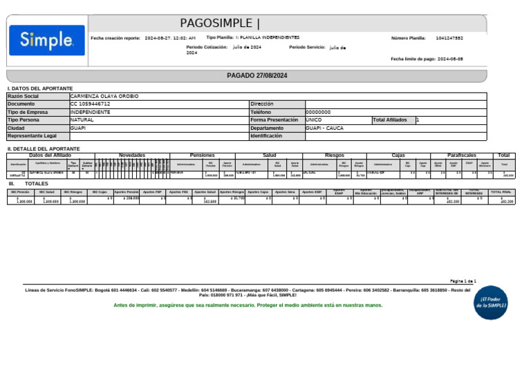 Pagosimple - : PAGADO 27/08/2024 | PDF