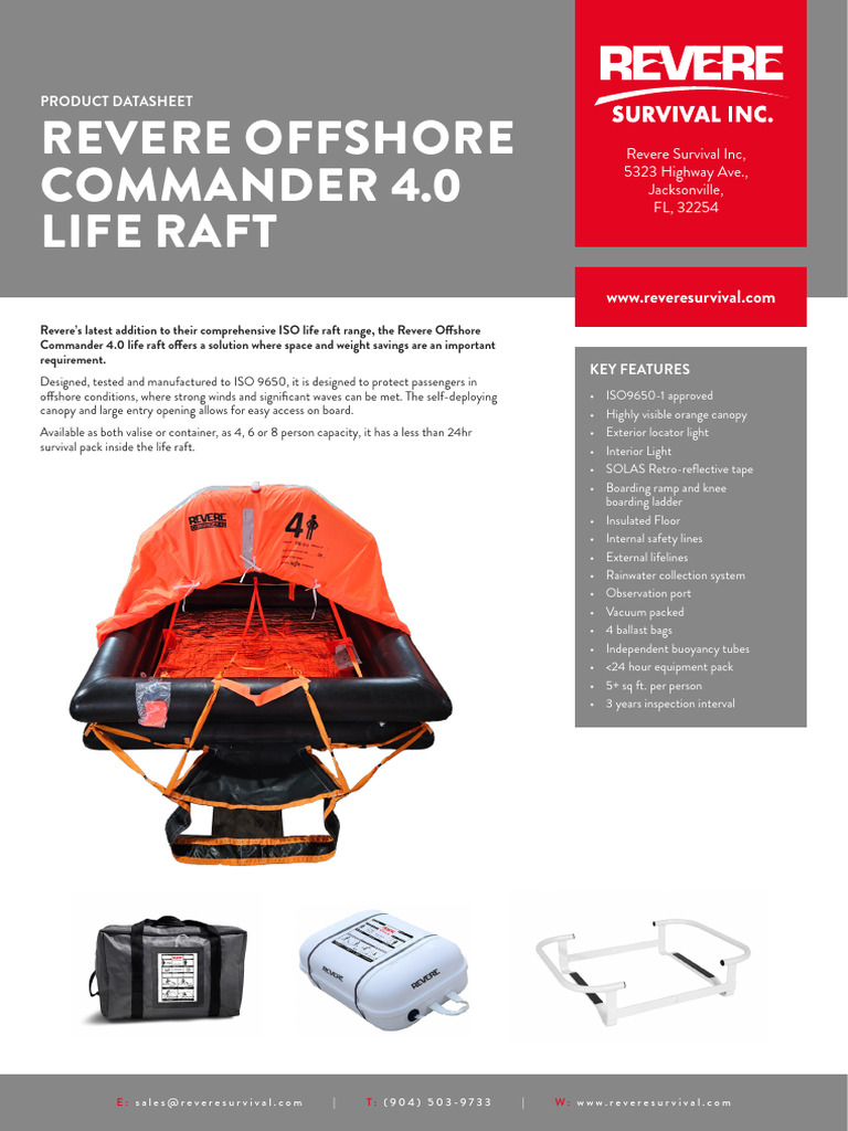 Revere Offshore Commander 4.0 Life Raft | PDF
