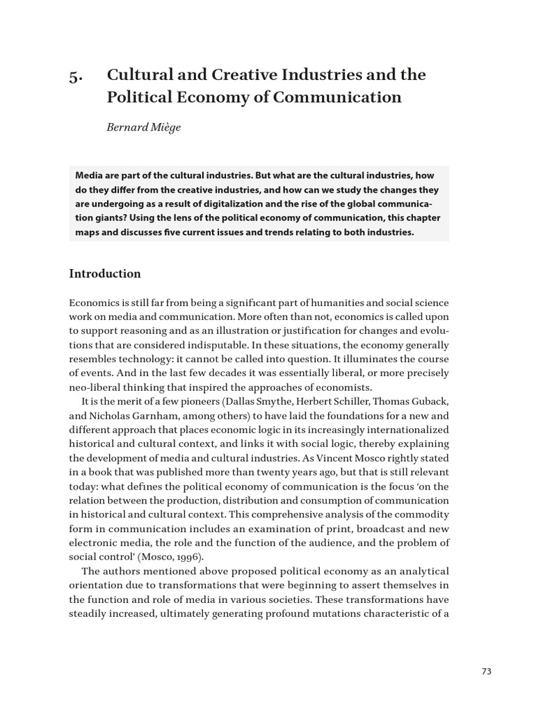 Miège - Cultural and Creative Industries | PDF